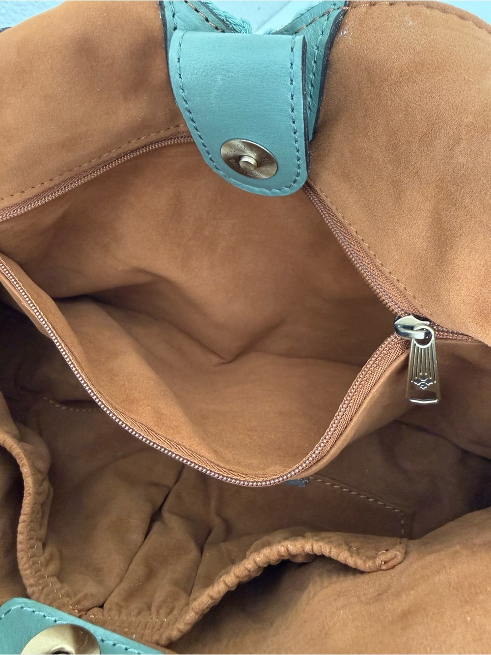Patricia Nash Marti Diamond Crochet Shoulder Bag Sage Green Cotton | Leather - Picture 11 of 14